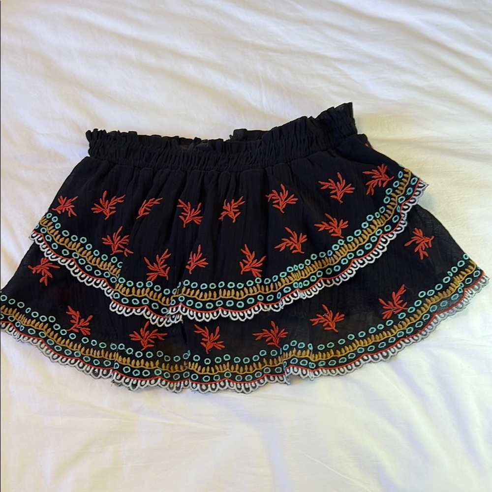 Embroidered Free People Black Tube Top